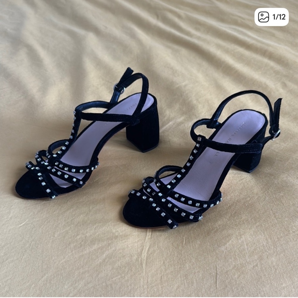 Black velvet / loeffler Randall / strappy sandals / size 9.5 / unworn
